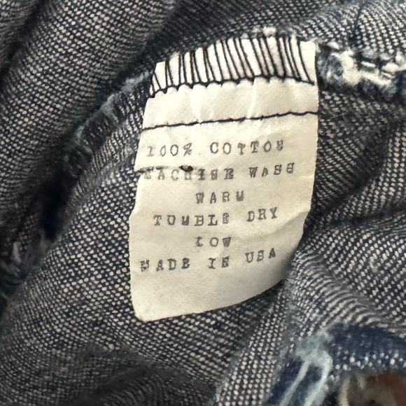 Vintage 80s Paula Sweet Muslin Mink Fringe Denim Jacket Large Blue USA Lagenlook - Picture 11 of 12